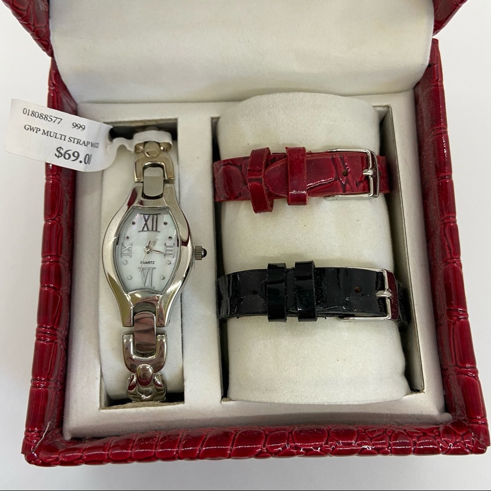 Coldwater Creek Multi-strap Watch Set, Silver, NEW